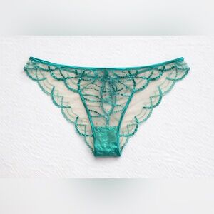 Honey Birdette • NWT $128 Teal Lace Panty Brief  RW1